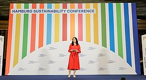 German federal minister Reem Alabali Radovan at the Hamburg Sustainability Conference 2025 im Juni 2025