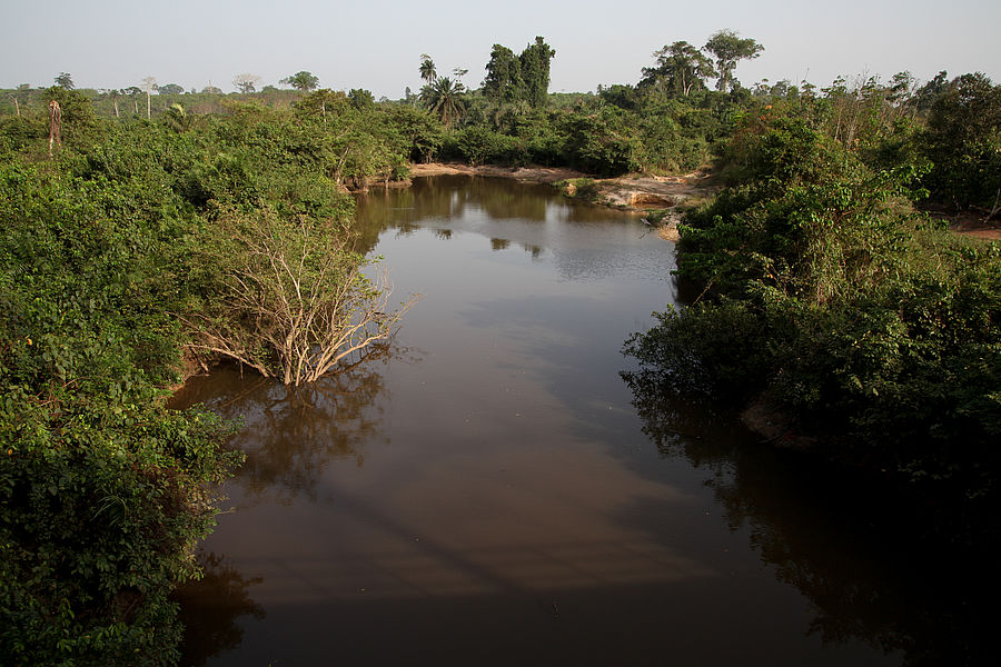 Fluss in der Elfenbeinküste.