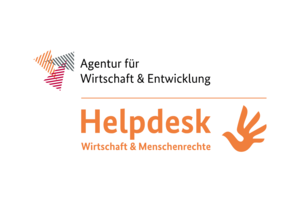 Logo Helpdesk Wirtschaft und Menschenrechte Orange